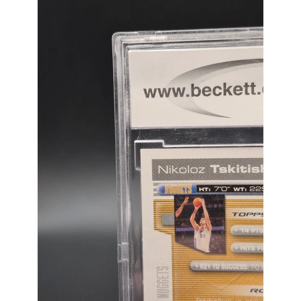 2004-05 Topps Total Nikoloz Tskitishvili #214 Gray Border BCCG 10 MINT Nuggets